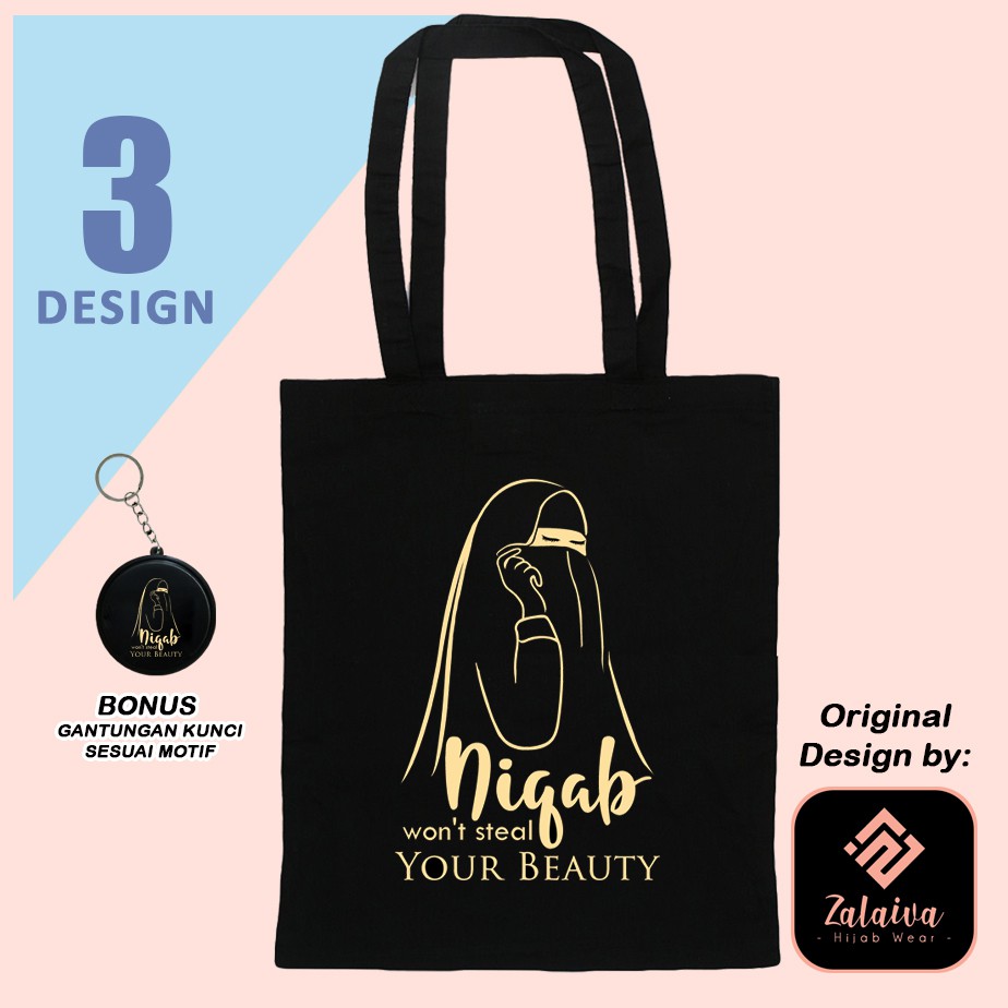 Tas Totebag RESLETING Muslimah Desain Cadar Tote Tas Kuliah Trendy Islami