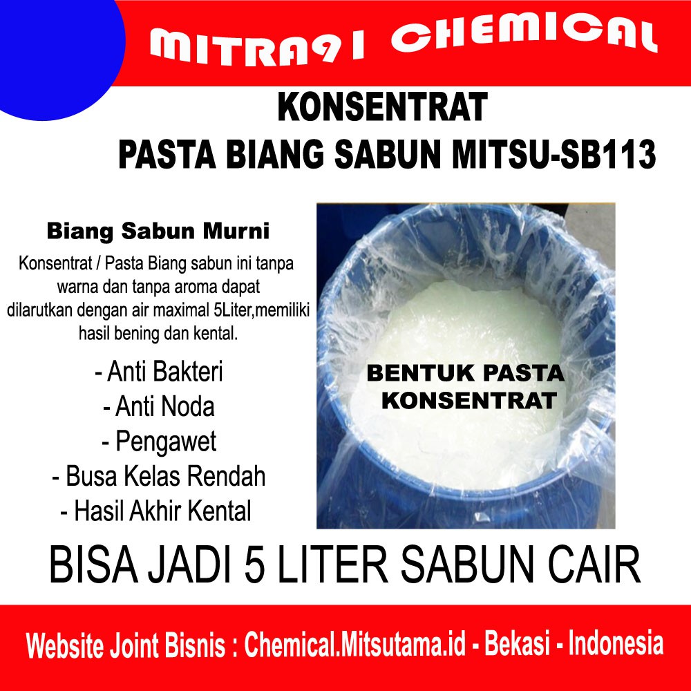 Konsentrat Pasta Biang Sabun Murni MITSU-SB113 Bisa jadi 5 Liter (Deterjen Cair)