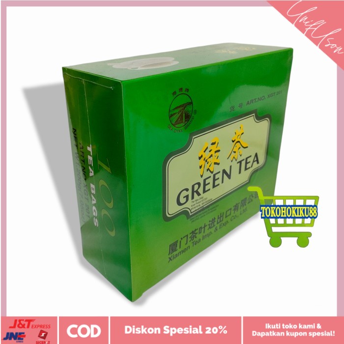 

⭐COD⭐ TEH CELUP GREEN TEA XIAMEN 200gr isi 100s | TEH HIJAU