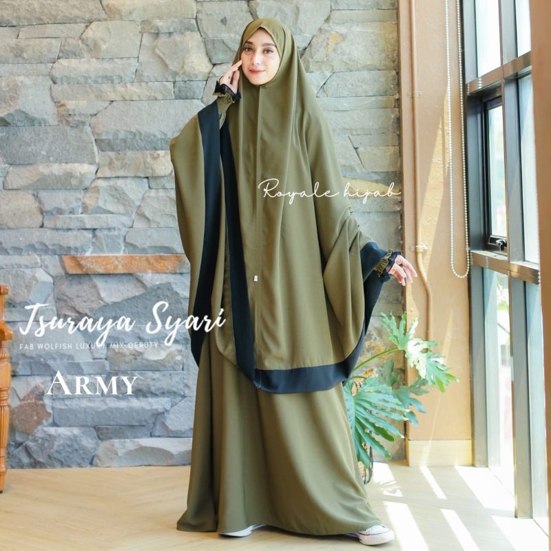 Tsuraya Syari  couple mom and kids gamis set syari couple family