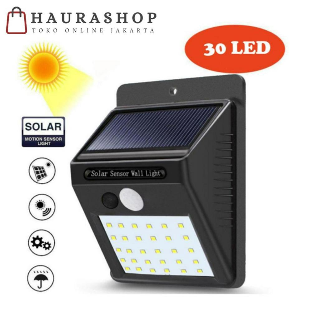 Lampu Taman / Tembok / Dinding Solar Light 30 LED Sensor Matahari Surya Outdoor