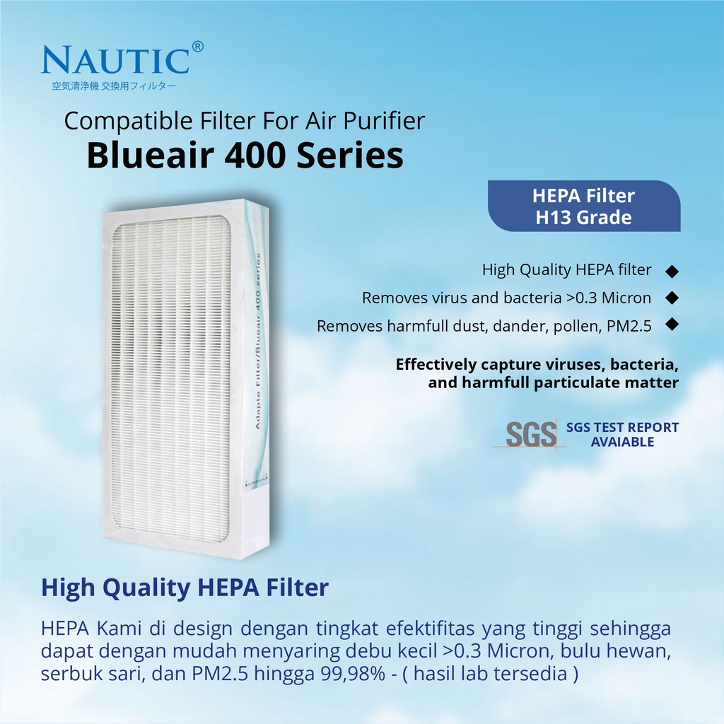 Nautic - Filter Blu*air CLASSIC 401 402 405 450E 410 480 400 FILTER HEPA BLUE AIR 400 SERIES Filter pembersih udara 400 series