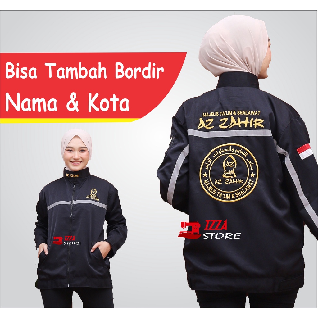 (BIG PROMO) JAKET majelis AZ-ZAHIR UKURAN M, L, XL / jaket majlis BISA TAMBAH BORDIR