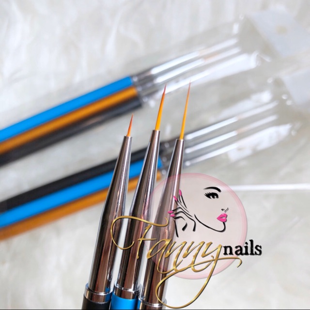 Detail 3 pcs detailed brush liner nailart nail painting kuas garis tipis