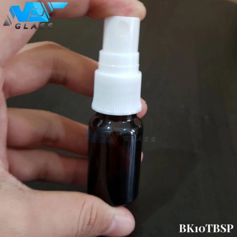 botol spray 10ml kaca tebal coklat / amber / botol kaca 10ml tutup spray