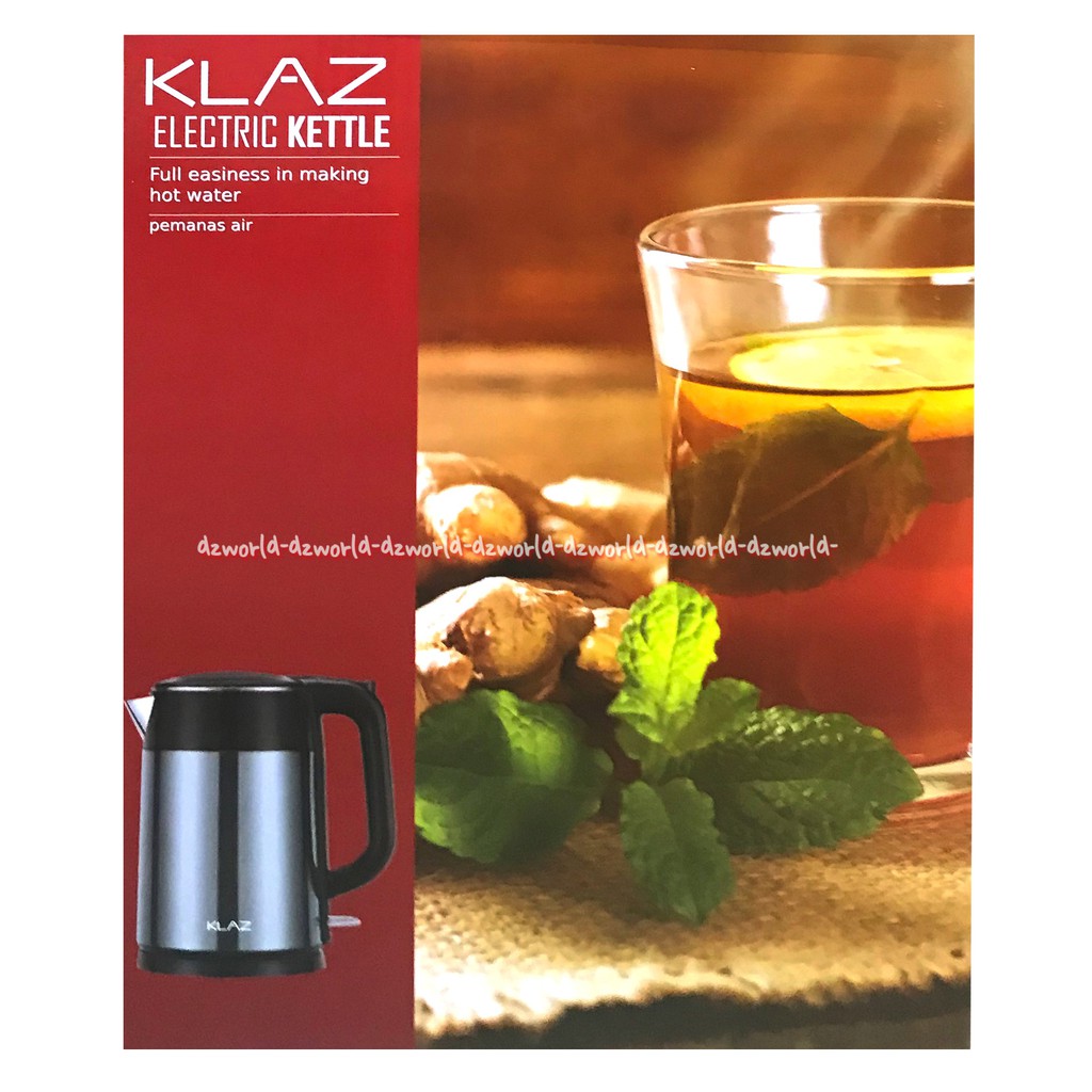 Klaz Water Kettle Teko Listrik Teko Pemanas Air Double Wall 1.7 Liter Daya 800 Watt