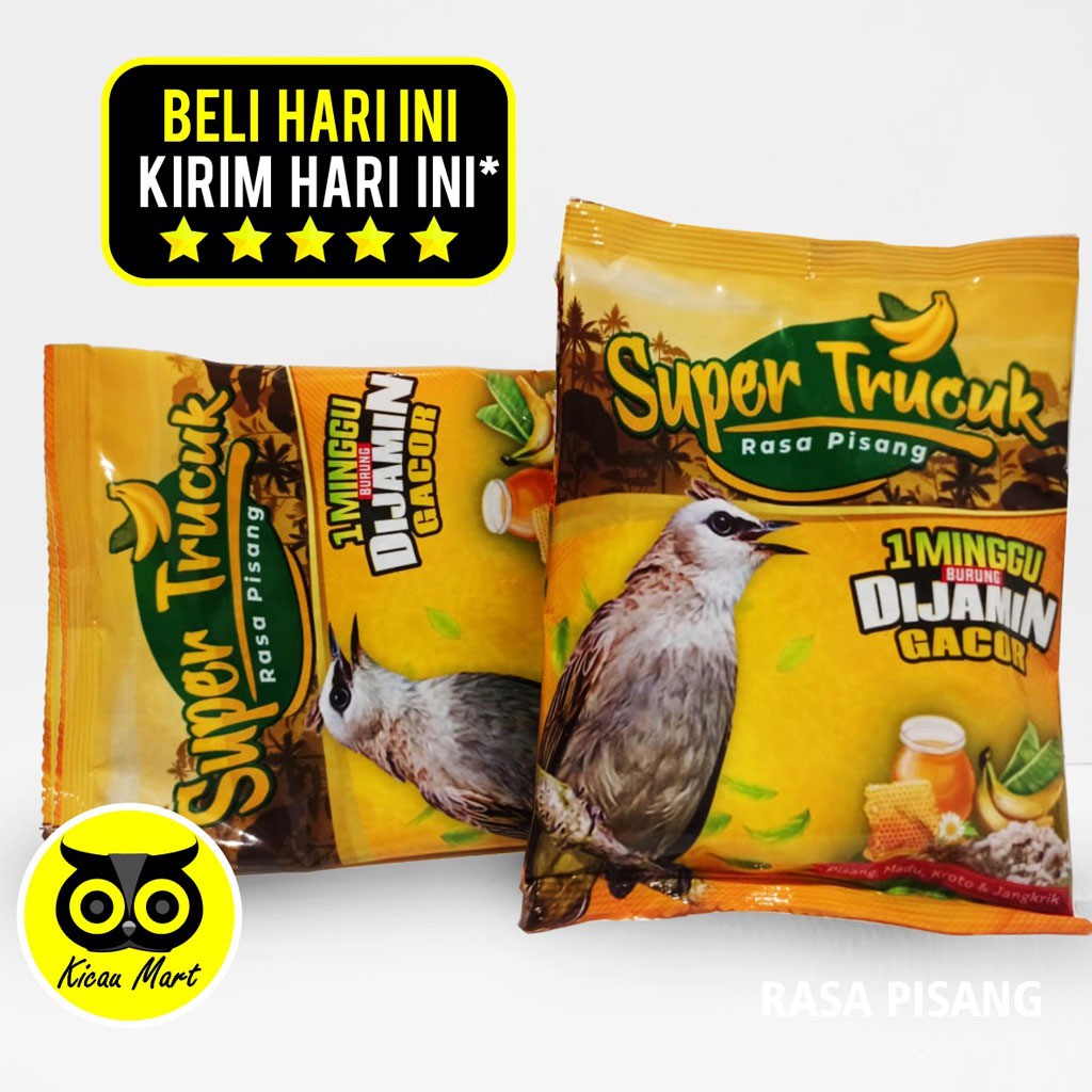 VOER TRUCUK CIAMIS RASA PISANG PUR PAKAN MAKANAN BURUNG PEMAKAN BUAH + JANGKRIK KROTO KERING VOERTRSM