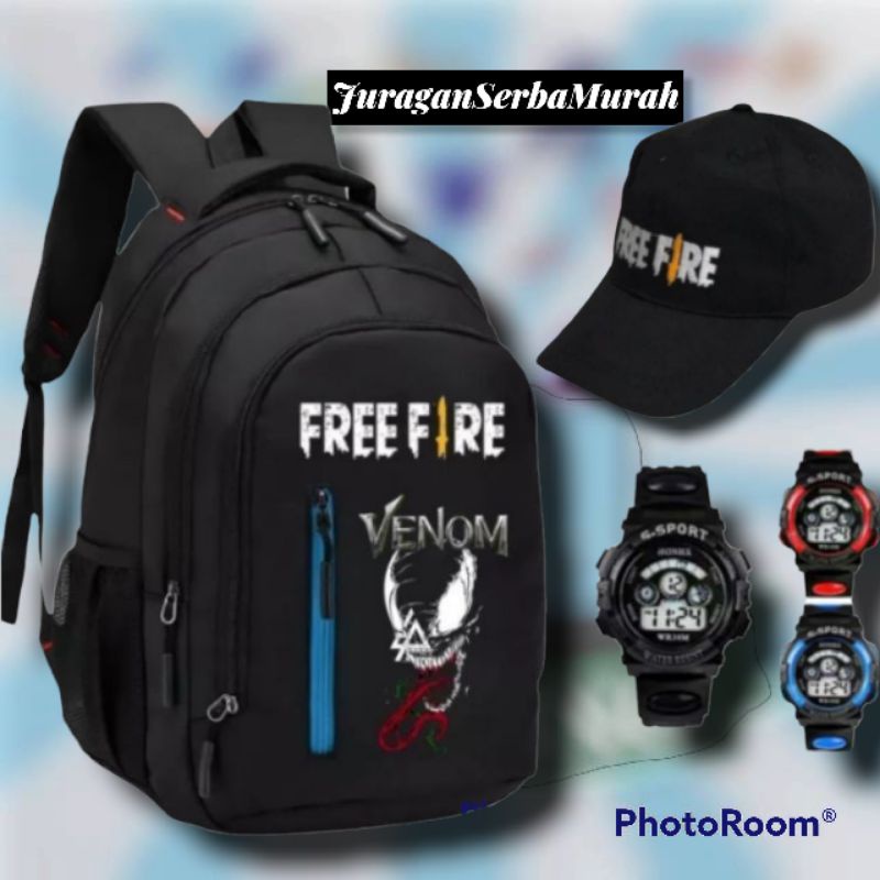 Tas Ransel Sekolah Anak Laki-Laki Karakter FF Dan Superhero Murah Venom