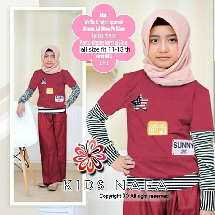 Baju Muslim Anak / Gamis Anak Nafa Kids / Setelan Baju Muslim Abg