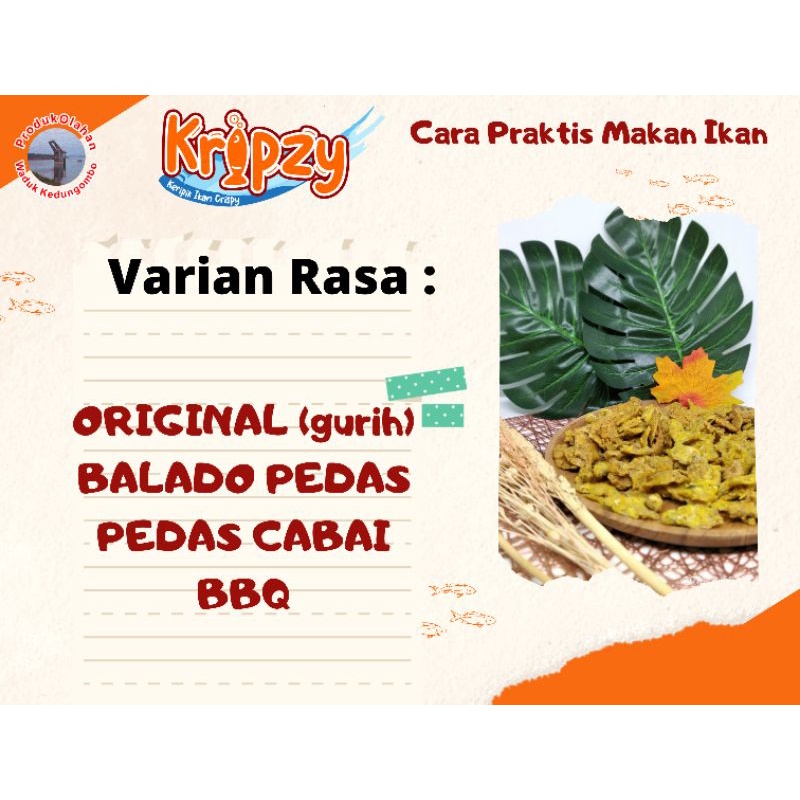 

KRIPZY (Keripik Ikan Crispy ) kemasan 100g