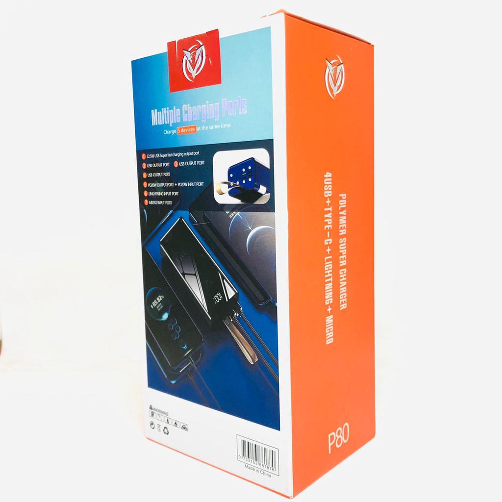 MINIGO POWERBANK JUMBO SIZE EVO P30 30.000MAH 22.5W / POWER BANK JUMBO SIZE EVO P80 80.000MAH 22.5W  + SENTER LAMPU LED FAST CHARGING