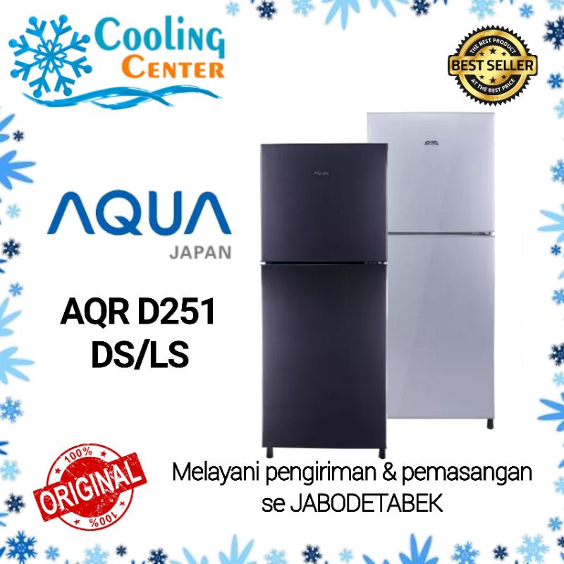 KULKAS AQUA JAPAN AQR-D 251 DS/LS LEMARI ES 2 PINTU NO FROST