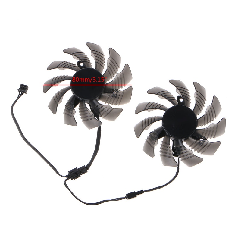 Bt 2PCS 80MM Kartu Grafis Pendingin VGA Fan T128010Kipas Cooler SM 3Pin 12V 0.2A