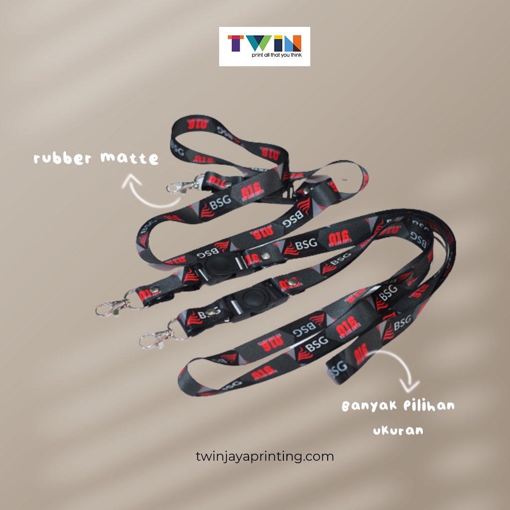 

TWIN ADVERTISING Cetak Lanyard Tali ID Crad - Print Tali Name Tag Sublime Logo Perusahaan