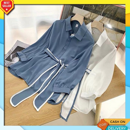 Blouse - Shaziya Blouse Oclo Official, Blouse Kemeja, Kemeja Blouse Wa Cod - Mutia Shirt Atasan Bl