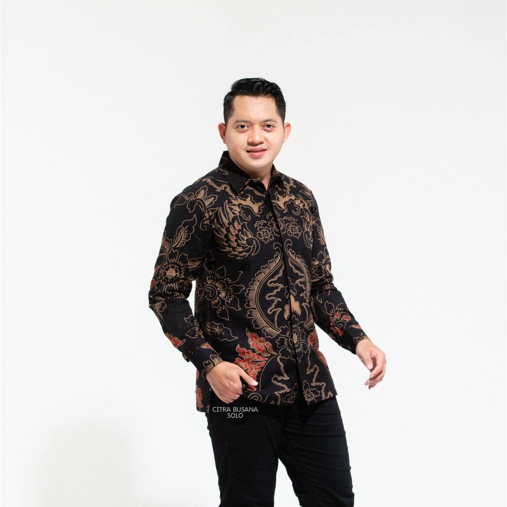 MAHKOTA MERAH Kemeja Batik Pria Full Furing Bahan Katun Primisima