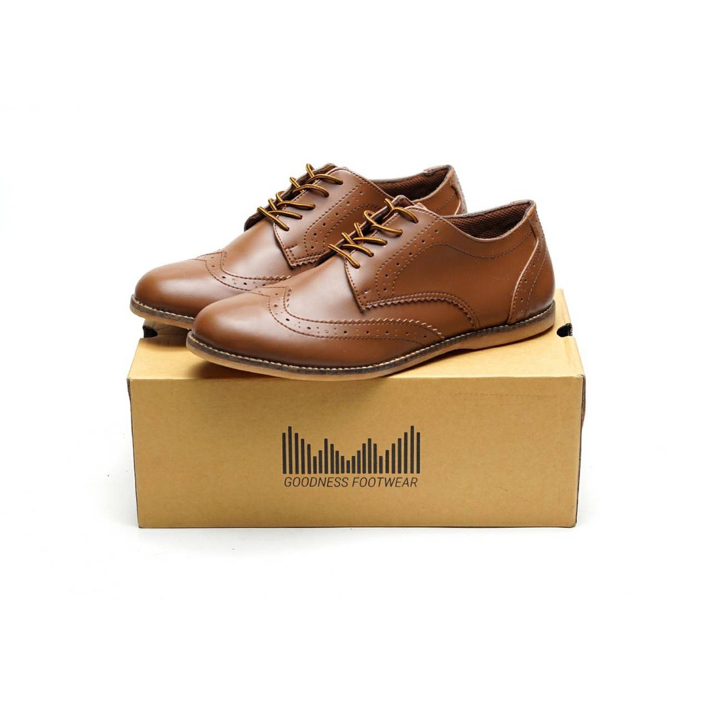 WOLVES BROWN |FORIND x GDNS| Sepatu Pantofel Pria Formal Casual Santai Kasual Cowok Laces Footwear