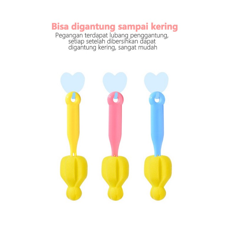 MONSOON - D6097 Botol Susu H5418 / Sikat Spons / Sikat Botol / Brush Pembersih Botol / Pembersih Botol Susu / Pembersih Botol Susu