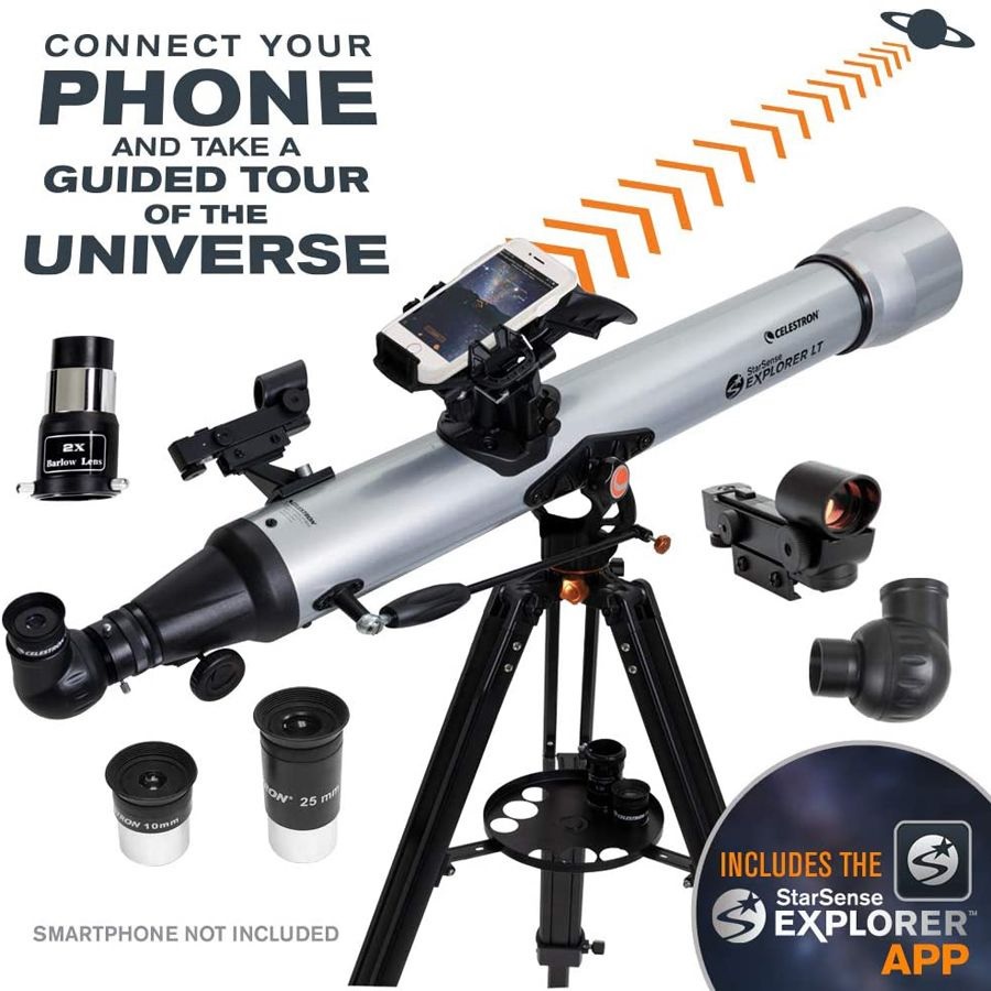 CELESTRON StarSense Explorer LT 80AZ LT80AZ - Teleskop Teropong Bintang Dengan Smartphone Dock (StarSense Explorer APP)