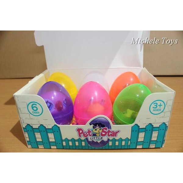 Surprise Egg 6 Pcs Figure Littlest Pet Shop LPS Cats - Bobble Head Kitty D-25