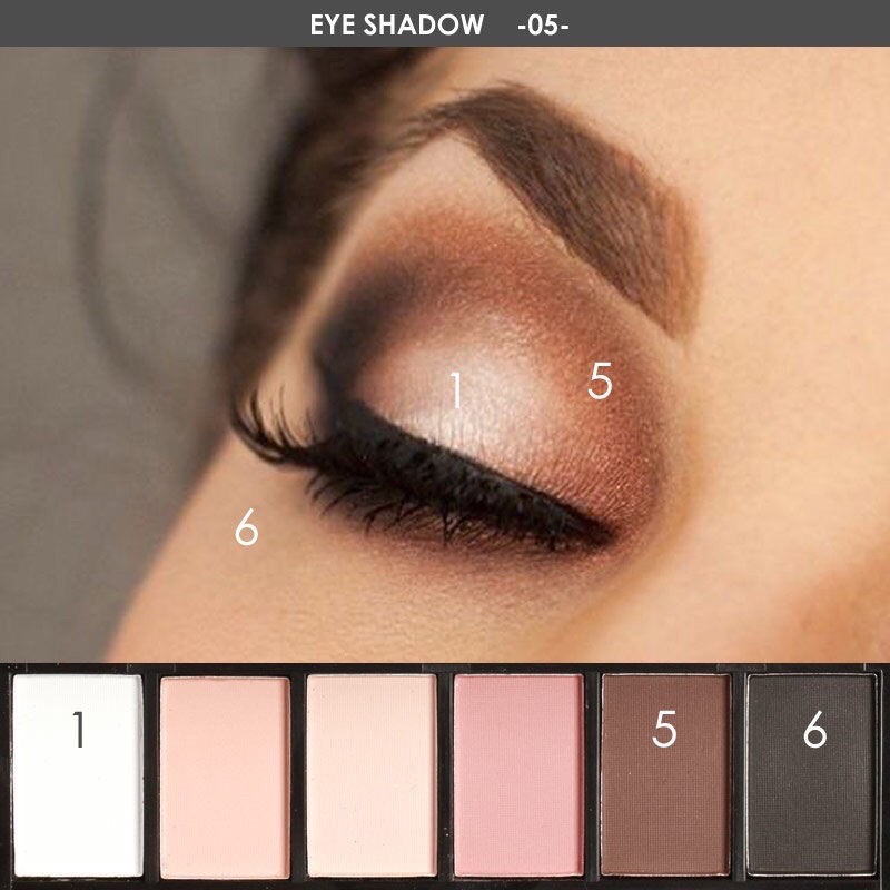 ORIGINAL Focallure Six Colors Palette Eye Shadow SMOKEY  EYES FA06