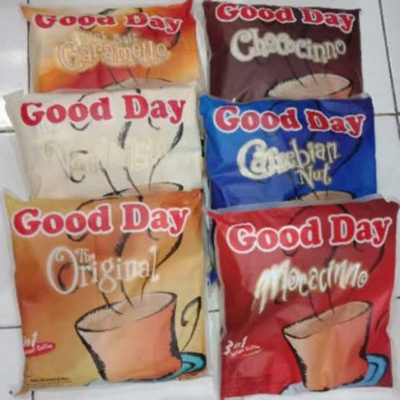 

Kopi Good Day 5 Pilihan Rasa (1 Renceng / Renteng Isi 10 Sachet)