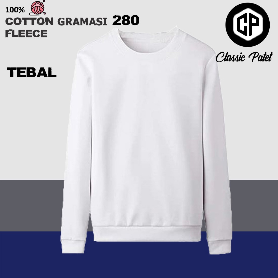 Sweater Pria Distro Polos Putih Original Crewneck Fleece Hoodie Keren