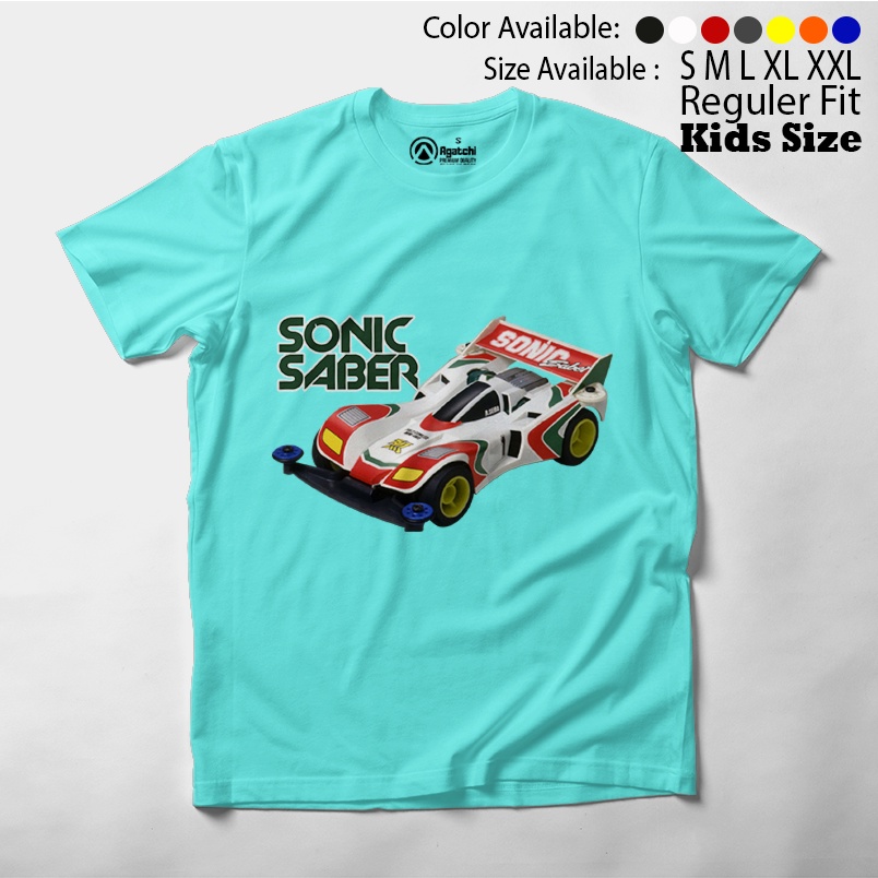 Baju Anak / Kaos Atasan Anak/ Kids T Shirt Tamiya Sonic Saber Anime Lets &amp; Go