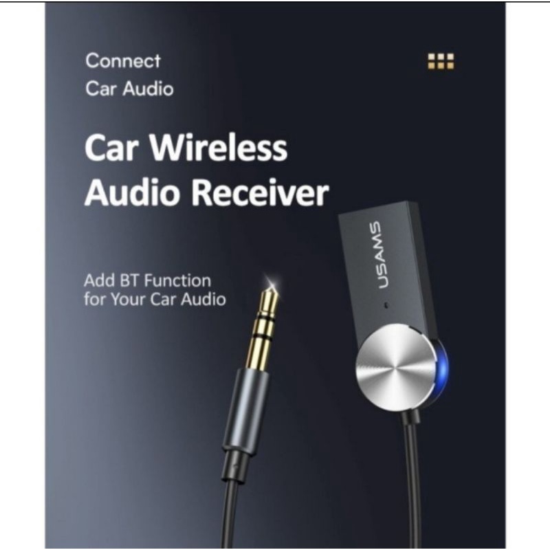 usams sj464 car bluetooth 5.0 wireless audio bt receiver mobil aux 3.5mm