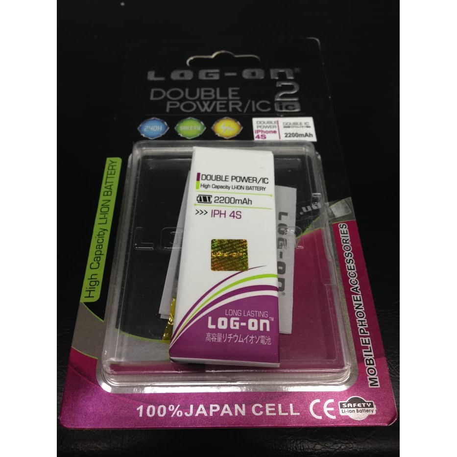 BATERAI IPHONE 4S DOUBLE POWER MERK LOG ON BATRE BATTERY IPHONE 4S