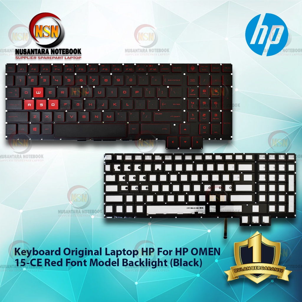 Keyboard Original HP For OMEN 15-CE Red Font Model Backlight (Black)