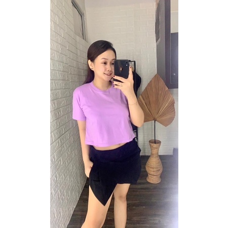 Kaos Crop Polos Wanita Combed 30s Crop tee polos Kaos polos Oneck