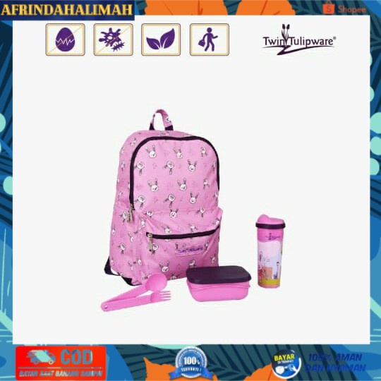 

[TERBARU] SALE Squad Bag Set Twin Tulipware Tas Bekal Sekolah