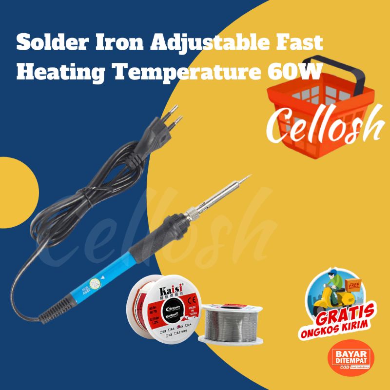 Solder Iron Adjustable Fast Heating Temperature 60W High Grade Tips