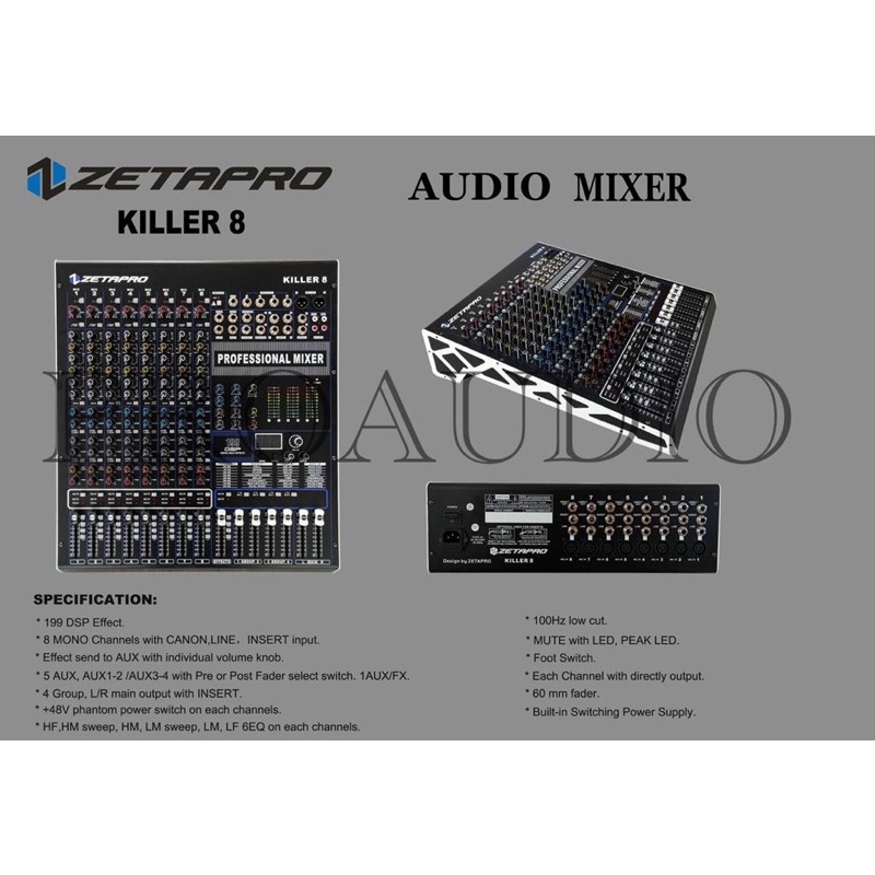 mixer zetapro 8 channel killer 8 original killer8 zetapro original