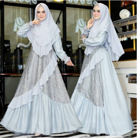 Baju Gamis wanita muslim Pakaian Wanita Baju Muslim Kekinian Modern Pesta Kondangan Elegan Mewah
