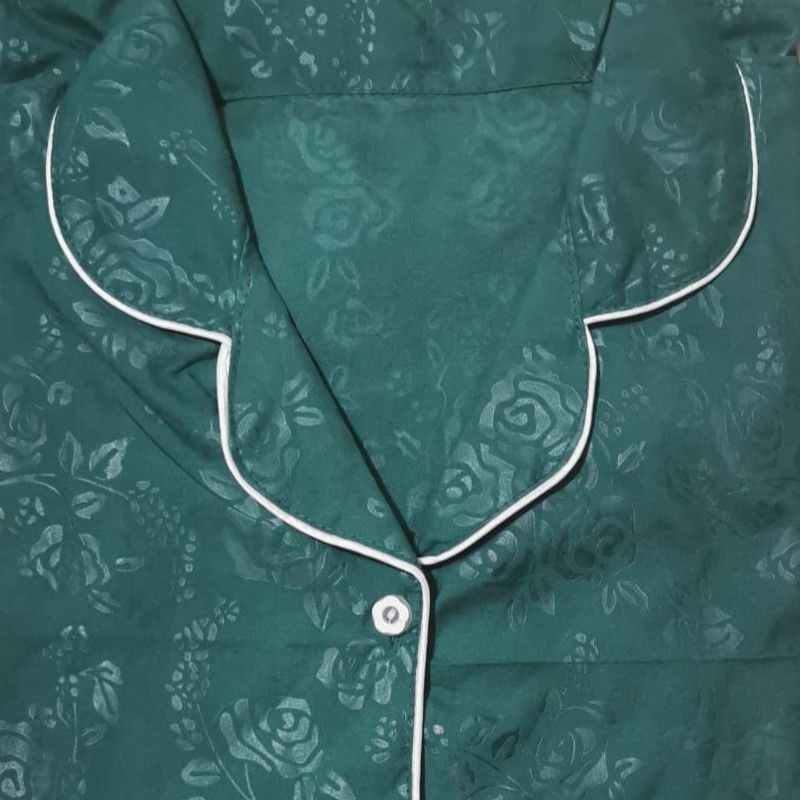 Dtree . baju tidur piyama pp embos.piyama pp embos dewasa katun eropa-Hijau botol