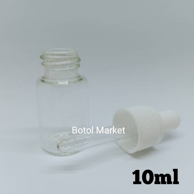 Botol Pipet Kaca Bening 10ml / Botol Penetes Essensial Oil