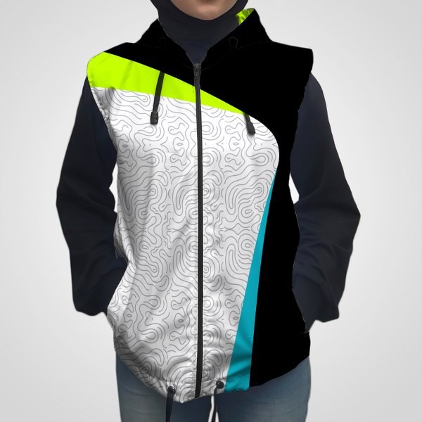 Rompi Printing Parasut Wanita Pria Vest Hoodie Olahraga Running dan Sepeda VJS-013 Custom