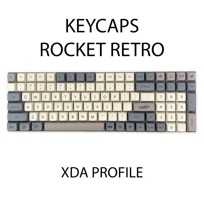 KEYCAPS ROCKET RETRO GREY / ENLIGHTMENT OFF WHITE XDA PROFILE SUBLIM