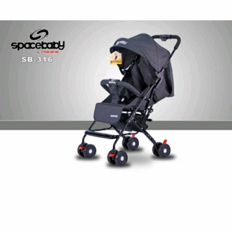 Stroller Anak Bayi Balita Kereta Dorong Stroler Spacebaby SB316 By Pacific Bisa 3 Posisi Sandaran-2