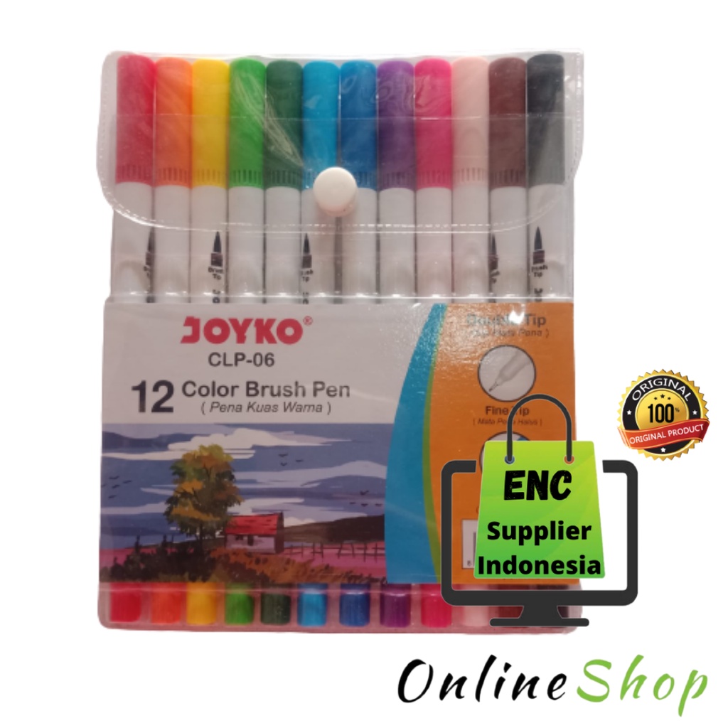 

12 w JOYKO brush pen color joyko CLP-06 12w brushpen 12w warna clp 06 per set - enc.sup