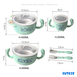 Cuteze Baby Food Feeding Tableware Set/ Stainless steel