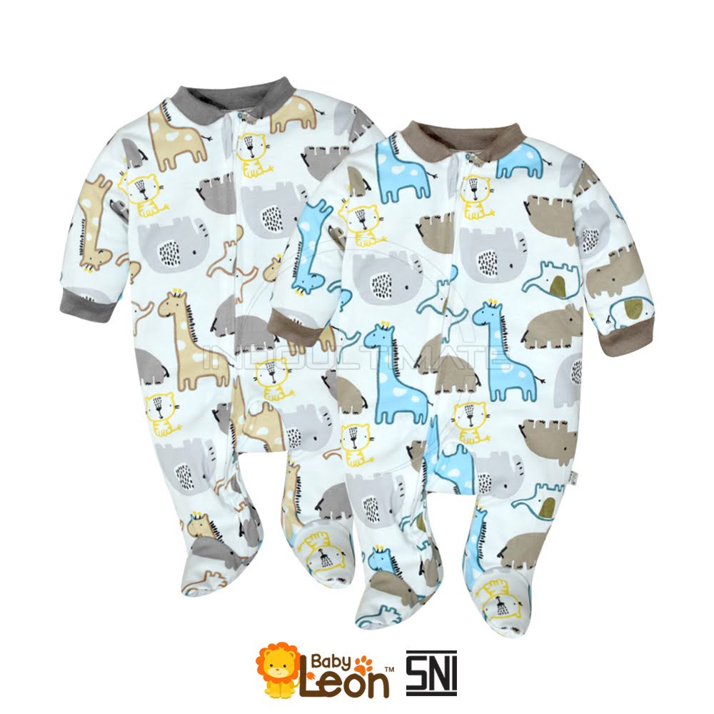 DS-119 Jumpsuit Bayi Kaki Tertutup Jumper Bayi Newborn (0-3 Bulan) ZOO SERIES BABY LEON Baby Sleepsuit Baju Tidur Bayi Jumpsuit Panjang Kaki Tutup Pakaian Bayi