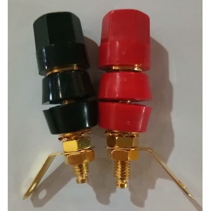 Binding Post Gold Plated Audio Speaker Terminal Merah dan Hitam (1 set)