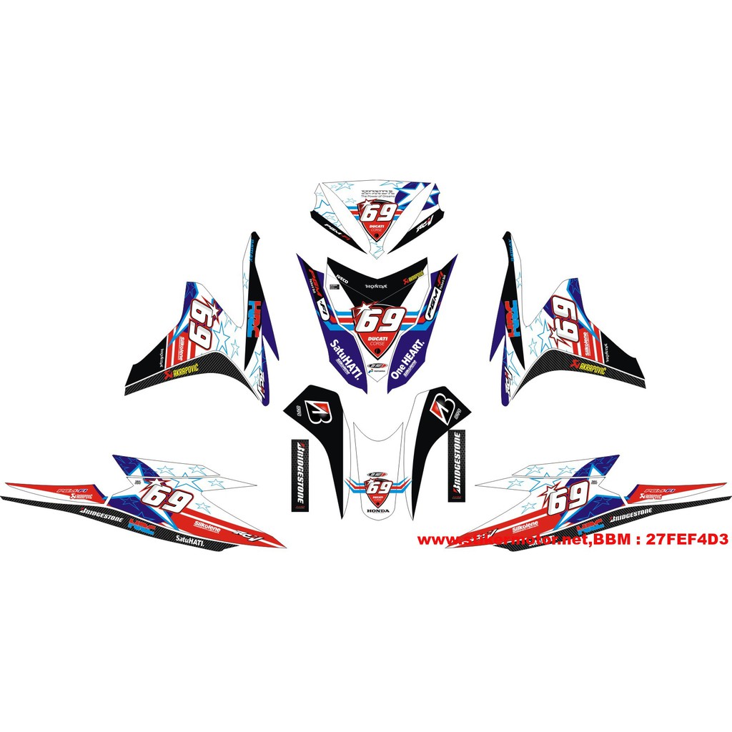 Sticker Striping Modifikasi Honda VARIO Techno Fi NICKY HAYDEN