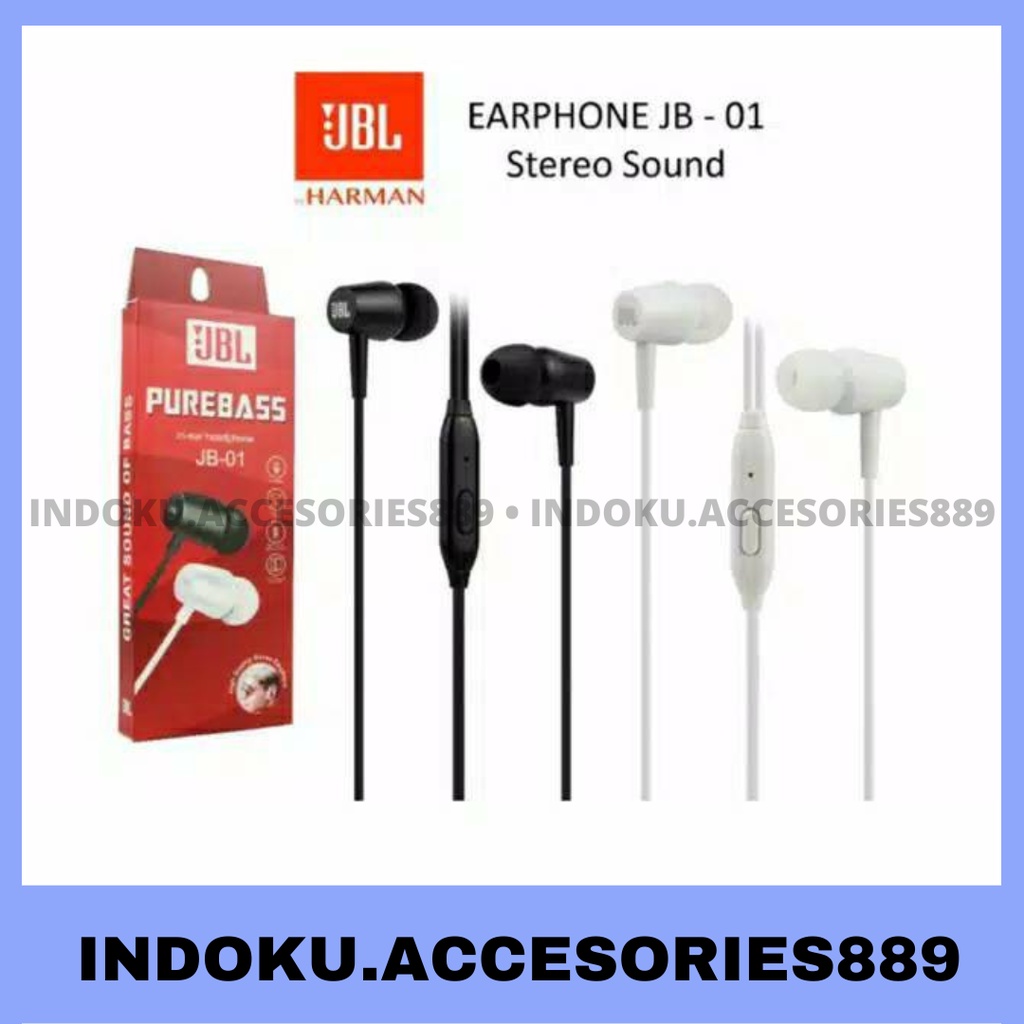 Handsfree JBL JB-01 PUREBASS WITH MICROPHONE