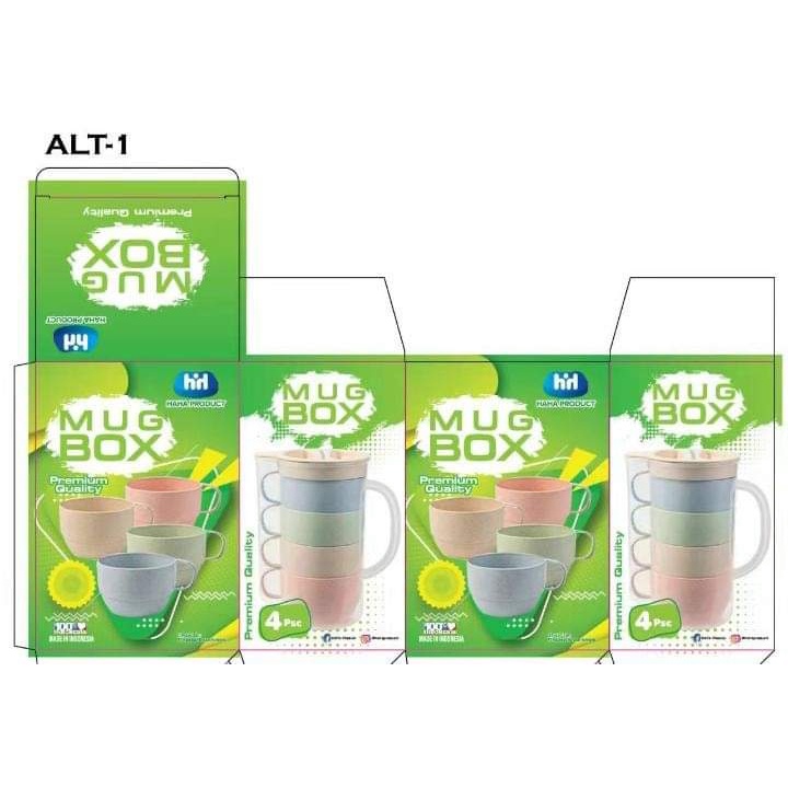 [BISA COD] TEKO MUG BOX SET 4 IN 1