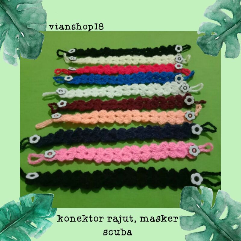 Konektor Masker hijab rajut /  Konektor masker rajut scuba / konektor masker rajut / pengait masker