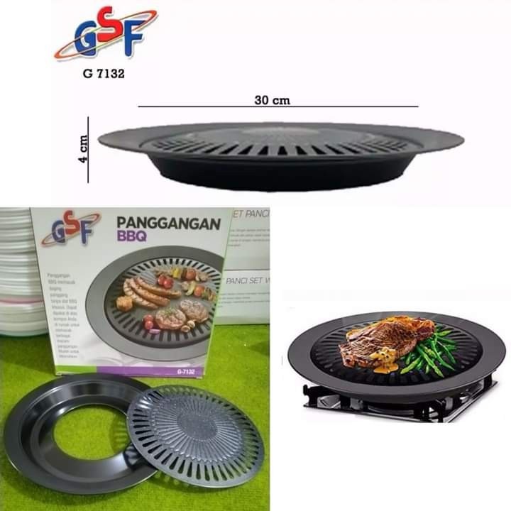 Grill Pan Pemanggang Roti Daging Bbq Ikan Panggangan Sosis Peralatan Masak Serbaguna-6
